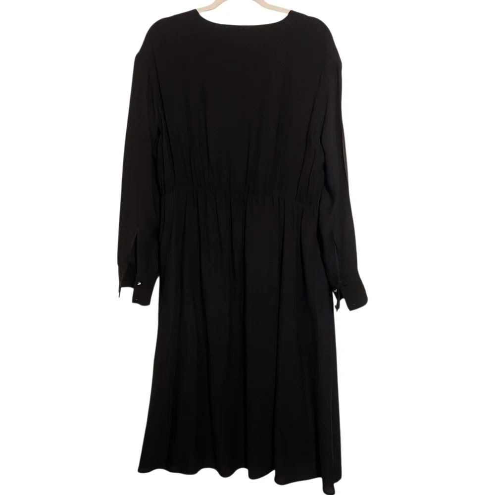 Hugo Boss | Classic Black Long Sleeve Faux Wrap Dagatta Dress (US Size 14) - Picture 15 of 16